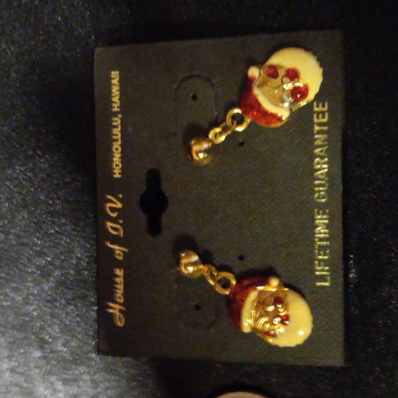 Gold plated and enamel painted Santa Clase earrings. Christmas is coming! - Picture 2 of 5